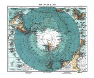 Antarctica Map Old Poster Art